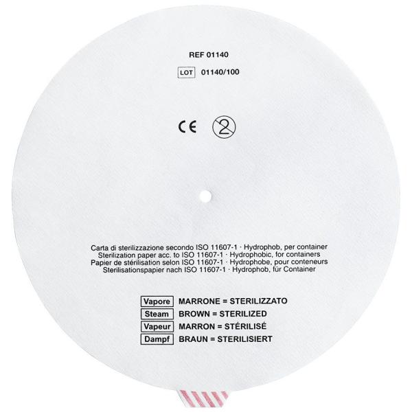 Container-Rundfilter Ø 19 cm - Mit Dampf-Indikator, Lochstanzung, für Aesculap-Container