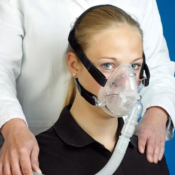 CPAP Therapie Beatmungsmasken Silikon - Nasenmaske mit Neopren-Kopffixiersystem
