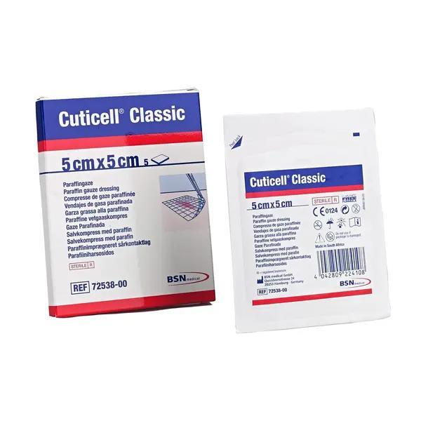 Cuticell Classic BSN - Sterile Salbenkompresse mit Weichparaffin imprägniert, latexfrei (SSB-fähig)