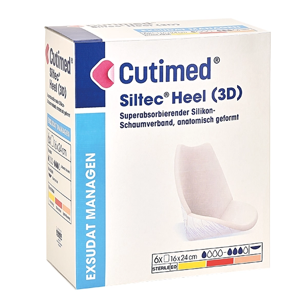 Cutimed Siltec Heel 3D - superabsorbierender Silikonschaumverband, Fersenverband 7 mm dick (SSB-fähig)