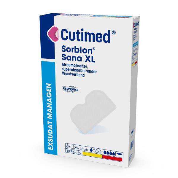 Cutimed Sorbion Sana XL, 28 x 48 cm - Superabsorbierender atraumatischer Wundverband (SSB-fähig)