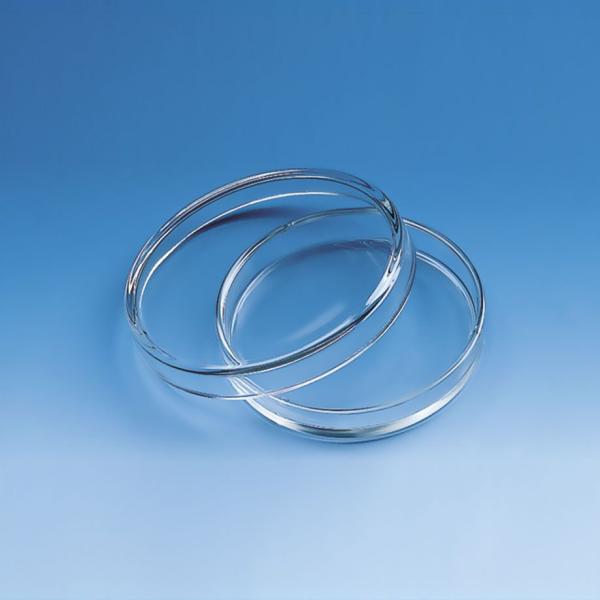 Doppelschale nach Petri - Ø 8cm, Rand 1;5 cm hoch, Glas hitzebeständig, transparent