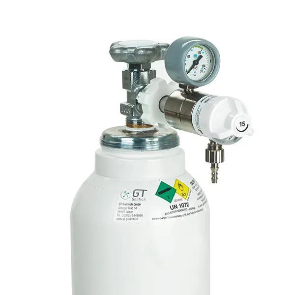 Druckminderer mit regelbarem Flow - Volumeter regelbar in 0-1-2-3-4-5-6-9-12-15 l - Stufen