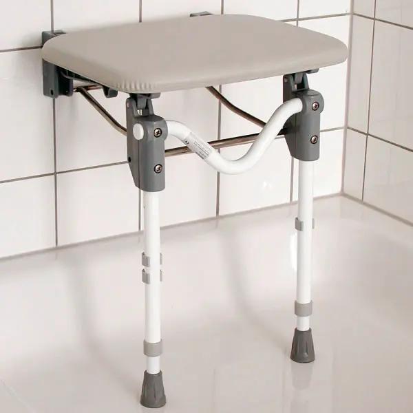 Duschklappsitz - Mit 2 höhenverstellbaren Stabilitätsfüßen, Max. Belastbarkeit: 158 kg