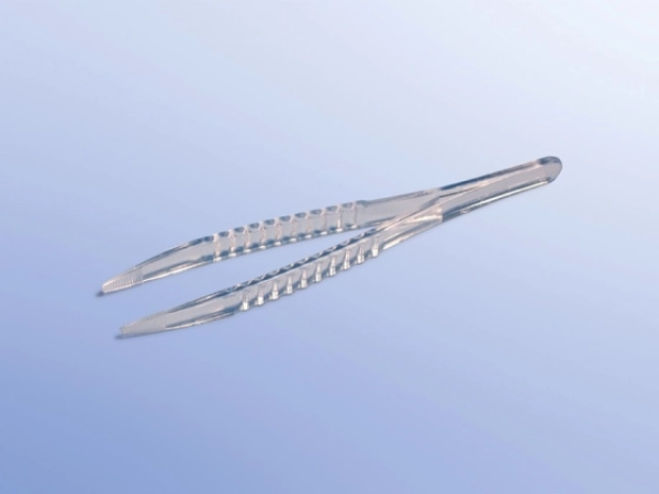 Einmal-Pinzetten - Steril, 14 cm lang, Glasklar aus Polysterol, 100 Stück