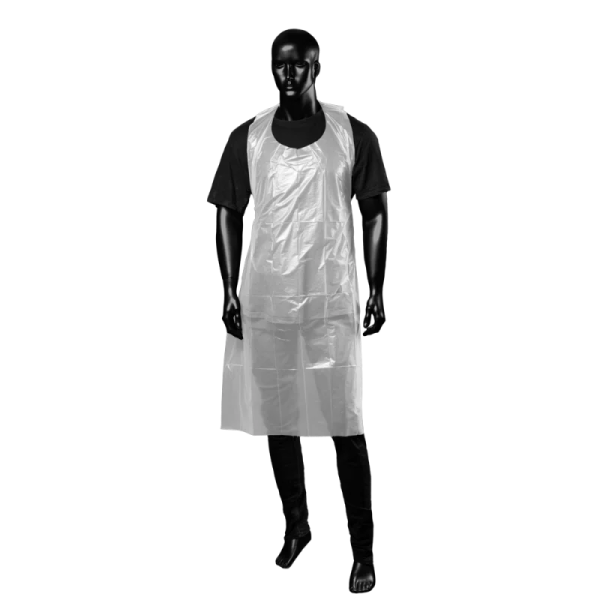 Preview: Einmalschürzen weiß - 80 x 125 cm, einzeln gefaltet, latexfrei und gehämmerte Oberfläche