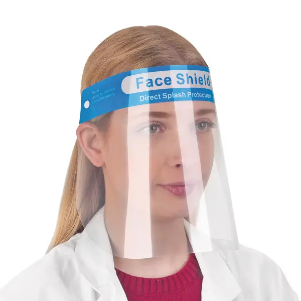 Einweg-Gesichtsschild - 25 x 29 cm, transparent mit elastischem Kopfband & Stirnpolster