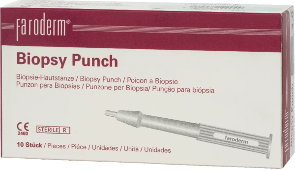 Preview: Faroderm Biopsy Punch - Hautstanze mit extrem scharfer Edelstahlschneide (SSB-fähig)
