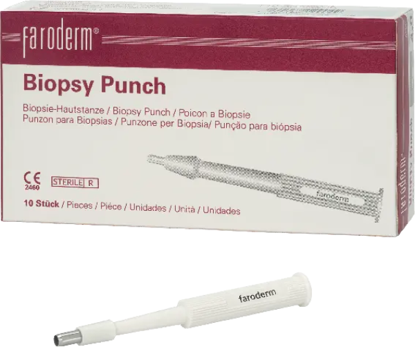 Preview: Faroderm Biopsy Punch - Hautstanze mit extrem scharfer Edelstahlschneide (SSB-fähig)