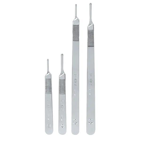 Feather Skalpellgriffe - Besonders guter, sicherer Klingensitz - Messing verchromt