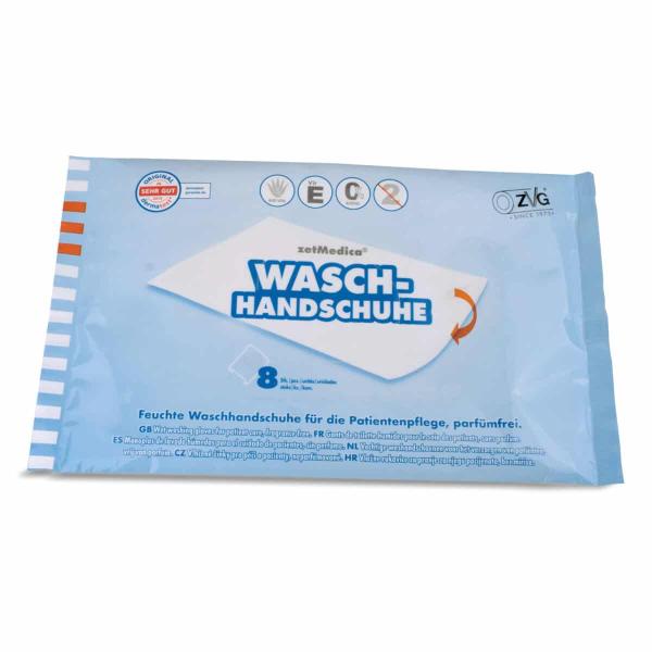 Feuchte Einmal-Waschhandschuhe - Weißer Vliesstoff mit Aloe Vera