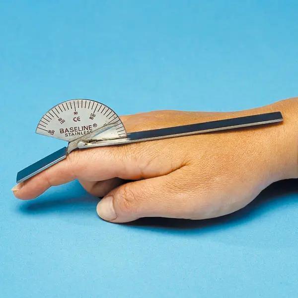 Finger- und Zehengoniometer Edelstahl - in 5°-Schritten, Zoll und Zentimetereinteilung