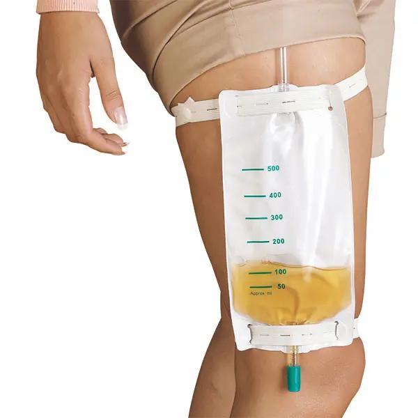 Fixierband für Beinbeutel - Weißes Elastikband mit Einknopfverschluß zur Beinfixierung