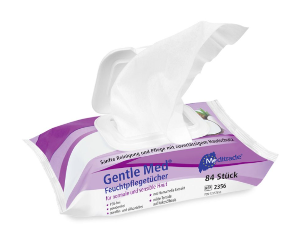 Gentle Med Feuchtpflegetücher - Für normale und sensible Haut, mit Hamamelis-Extraxt 