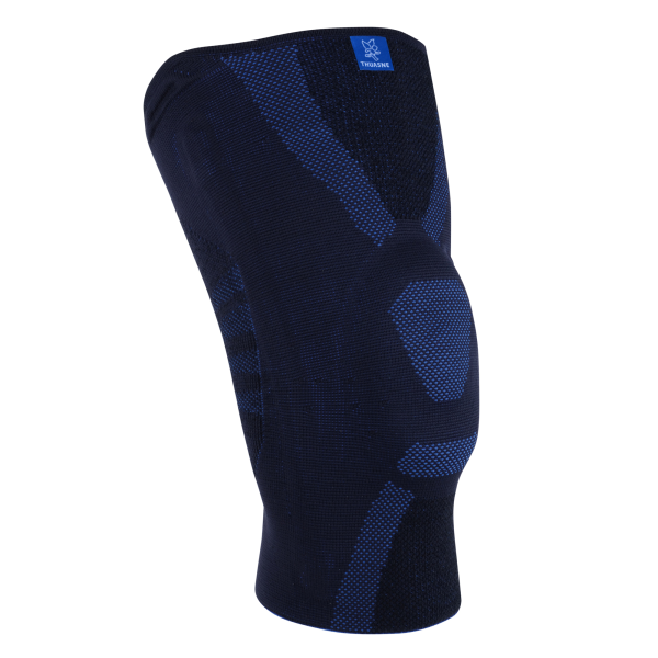 GenuPro Comfort Kniebandage, schwarz/blau - Kompression und Führung des Kniegelenks