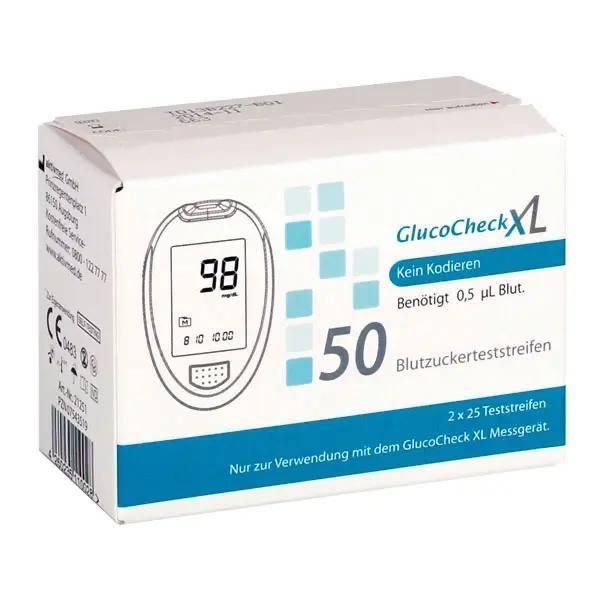 GlucoCheck Blutzuckerteststreifen - Für GlucoCheck Blutzuckermessgeräte - XL Teststreifen