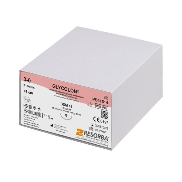 Preview: Glycolon DSM18   2Dtzd - Monofiles, resorbierbares Nahtmaterial (SSB-fähig)