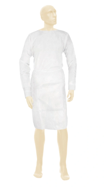 Preview: Grüner Schutzkittel aus PP-Vlies - Schutzmantel für Personal und Besucher, Einmalgebrauch