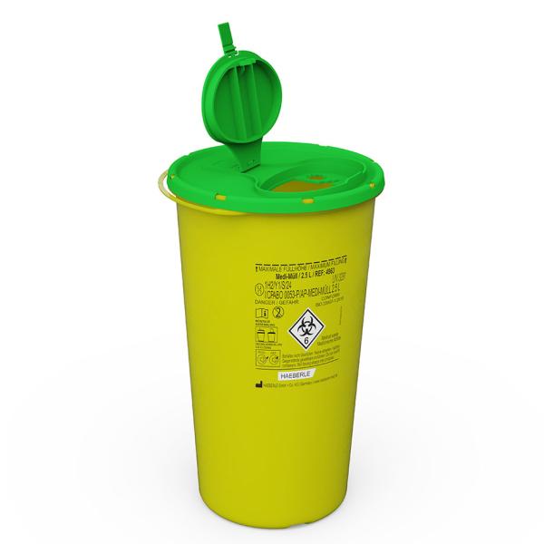 Preview: Haeberle Medi-Müll Entsorgungsbox - Für die Entsorgung spitzer und scharfer Gegenstände