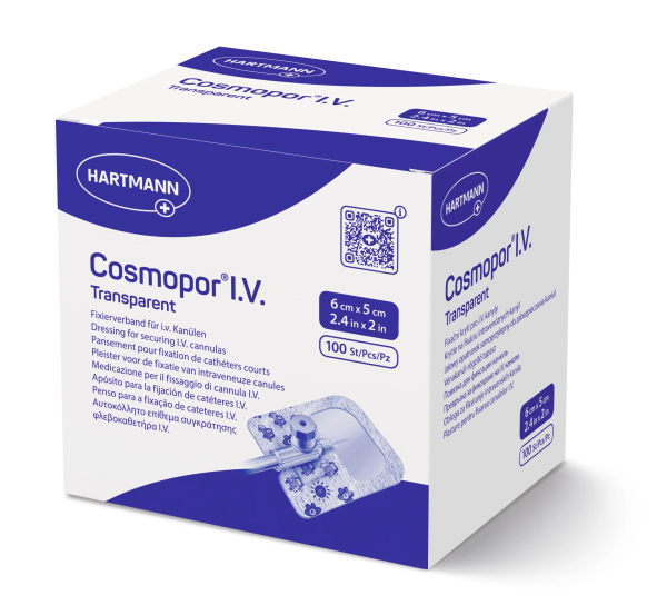 Preview: Hartmann Cosmopor I.V. transparent - Selbstklebendes Kanülenfixierverband - Wasserdicht