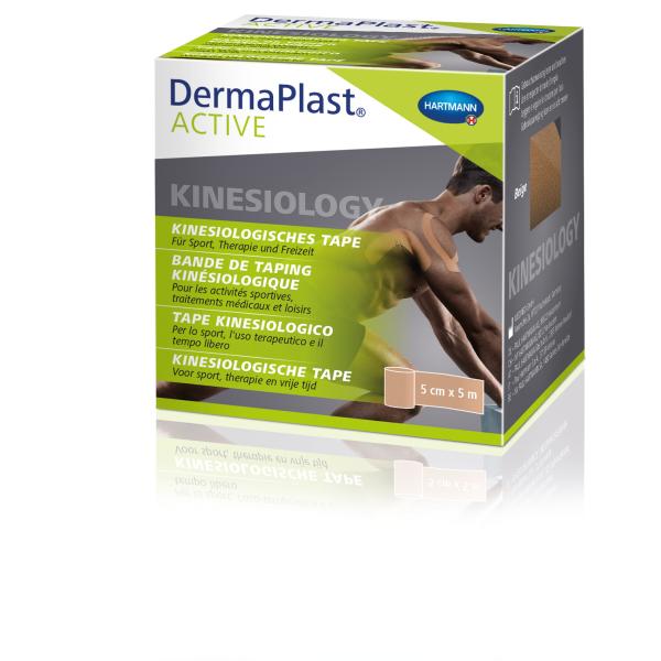 Preview: Hartmann DermaPlast Active Kinesiology Tape - Latexfreie Rolle 5 cm x 5 m