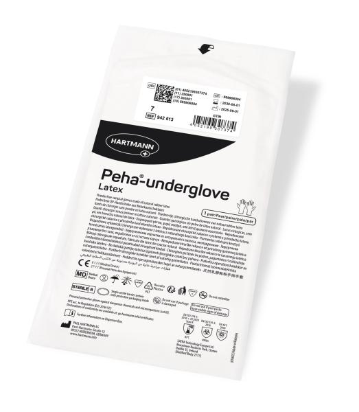 Preview: Hartmann Peha-underglove latex - Sterile und puderfreie Einmal-OP-Handschuhe Grün
