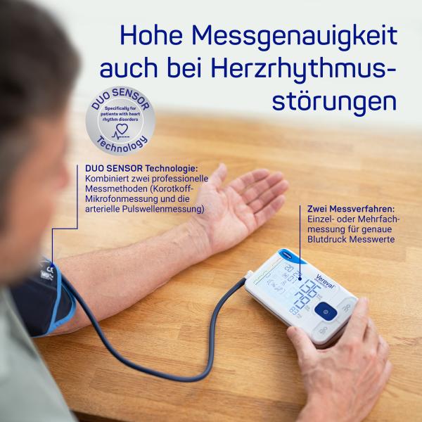 Preview: Hartmann Veroval duo control - Blutdruckmessgerät mit Bluetooth DUO SENSOR Technologie 