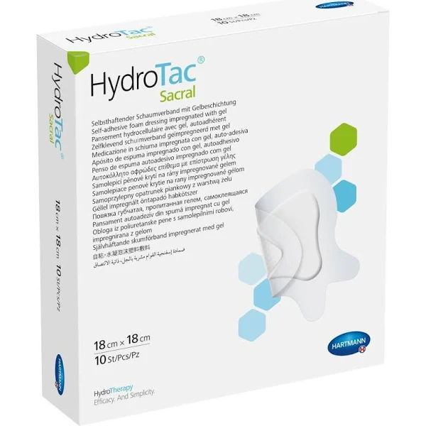 HydroTac Comfort Sacral - Schaumstoffverband mit hypoallergener Klebefolie 18 x 18 cm (SSB-fähig)
