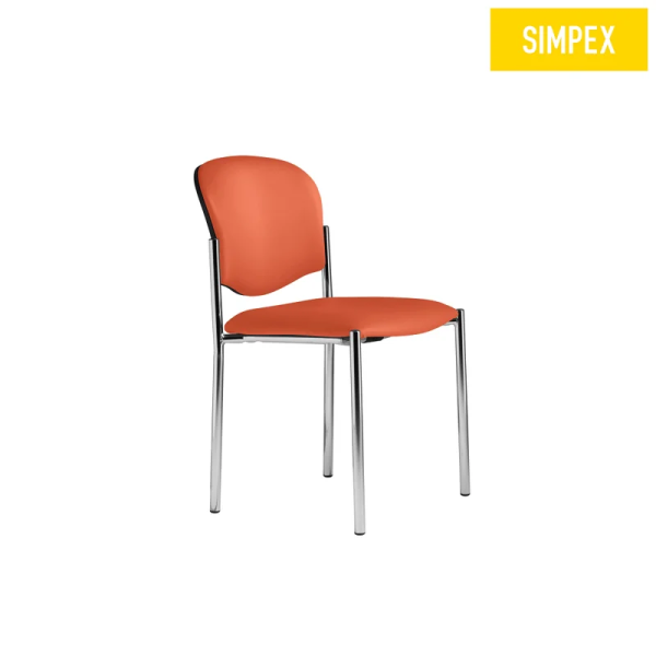 Preview: Hygienestuhl Ivonne ohne Armlehnen - Stapelbar, Sitz und Lehne gepolstert