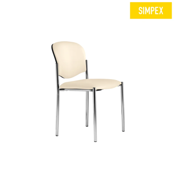 Preview: Hygienestuhl Ivonne ohne Armlehnen - Stapelbar, Sitz und Lehne gepolstert