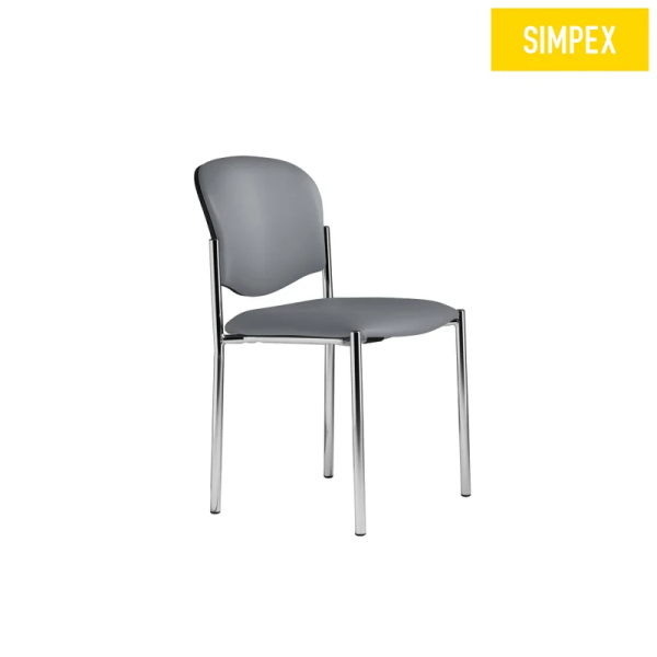 Preview: Hygienestuhl Ivonne ohne Armlehnen - Stapelbar, Sitz und Lehne gepolstert