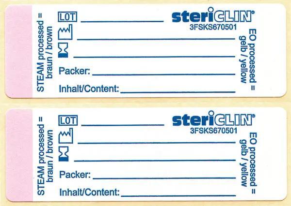 Indikator Etiketten, Selbstklebend - Mit Dampf- und EO-Gas-Indikator