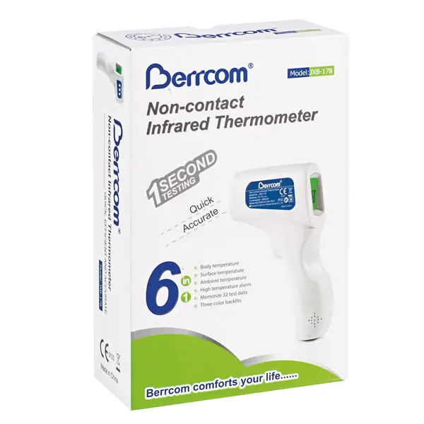 Preview: Infrarot-Thermometer Berrcom 178 - Kontaktlose Messung mit Fieberalarm und Abschaltung