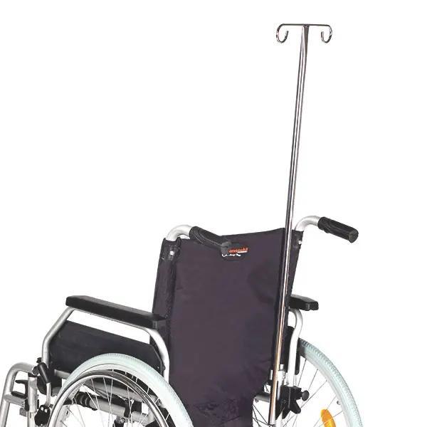 Infusionsstange mit Rollstuhl-Befestigung oder wahlweise Fixierklaue einzeln