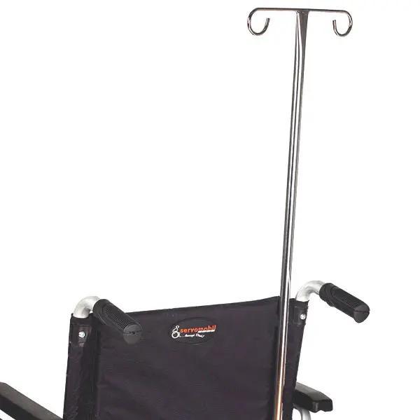 Preview: Infusionsstange mit Rollstuhl-Befestigung oder wahlweise Fixierklaue einzeln