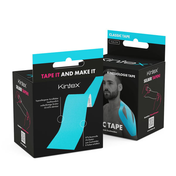 Kintex Kinesiologie Tape "Classic" - 1 Rolle 5 cm x 5 m, wasserfest, 4 Farben