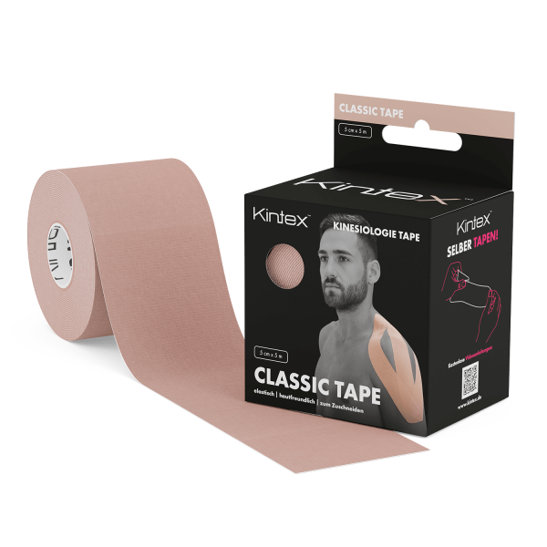 Preview: Kintex Kinesiologie Tape "Classic" - 1 Rolle 5 cm x 5 m, wasserfest, 4 Farben