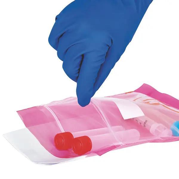 Preview: Känguruh-Laborprobenbeutel mit Zweikammersystem mit Gripverschluss - 5 Farben; 200 Stück