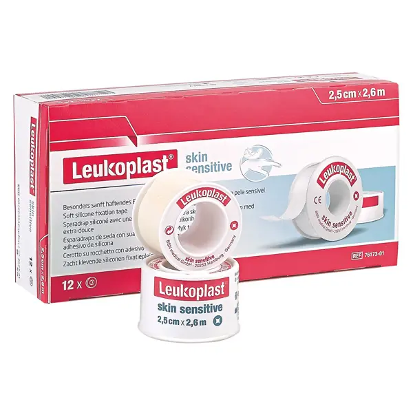 Leukoplast Skin Sensitive Fixierpflaster ohne Schutzring - hautfreundlich, atmungsaktiv (SSB-fähig)