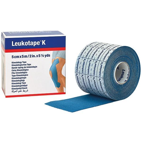 Leukotape K - elastische Klebebinde für volle Beweglichkeit der Patienten in blau 2,5 cm x 5 m