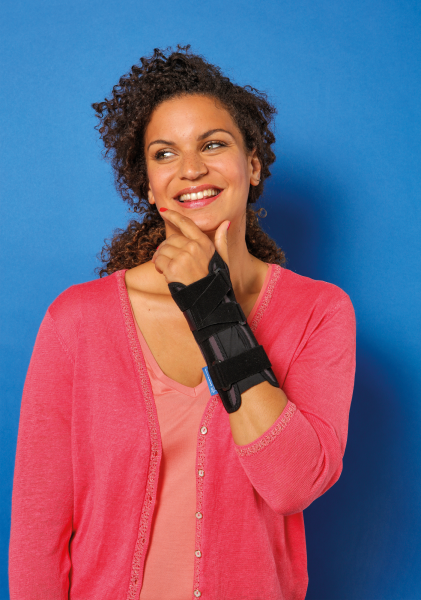 Preview: Ligaflex Classic, schwarz - Handgelenkorthese mit volarer Schiene, 20 cm lang