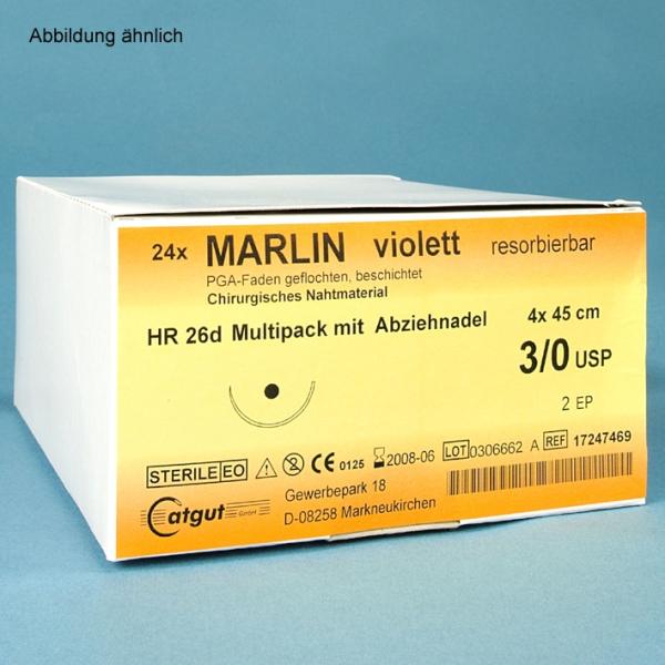 Marlin II HR17 - Violett geflochtenes, resorbierbares Nahtmaterial (SSB-fähig)