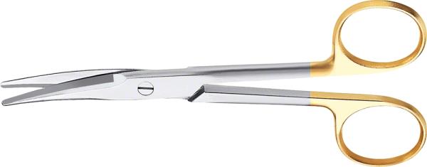 Mayo Durotip Präparierschere, gebogen - Kräftiges Modell, stumpf/stumpf, 14 cm