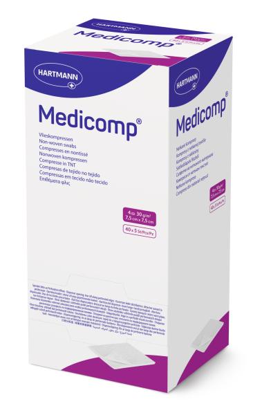 Medicomp steril - 25 x 2 Vlieskompressen vierfach gelegt, kann auseinandergefaltet werden (SSB-fähig)