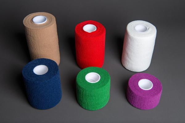 Preview: Medihaft 5 m x 10 cm - Kohäsive Binden für z.B. Stütz- und Entlastungsverbände - hautfarben