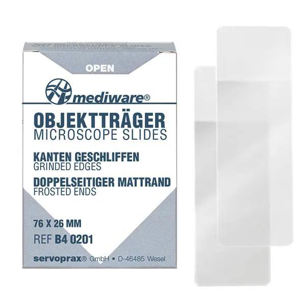 Mediware Objektträger geschliffen - mit und ohne Mattrand
