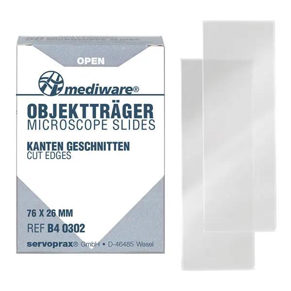 Mediware Objektträger Standard -  mit und ohne Mattrand