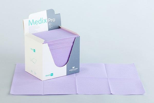 Medix Pro PF Medizinische Unterlagen, 33 x 48 cm - 80 Blatt, gefaltet, 3lg, beschichtet