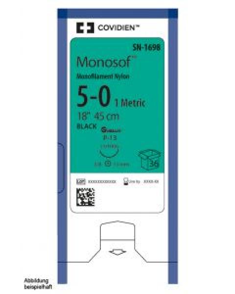 Medtronic Monosof schwarz - Monofiles, unbeschichtetes, nicht resorbierbares Nahtmaterial (SSB-fähig)