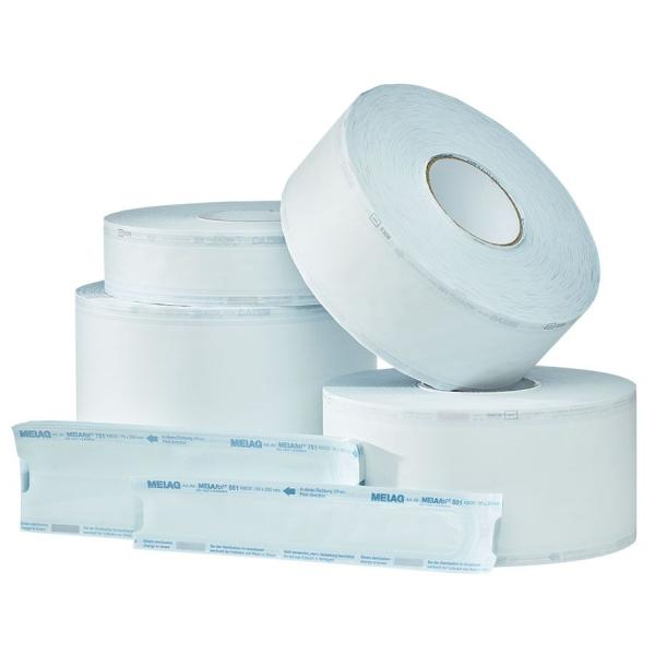 MELAfol Klarsicht-Sterilisierverpackung - 1 Rolle, Mit Behandlungsindikator blau > braun